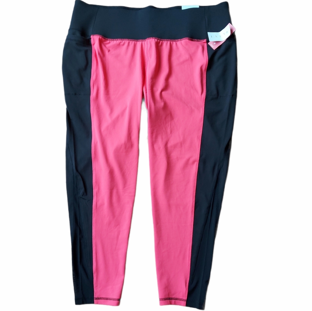 LIVI Lane Bryant Coral and Black Leggings